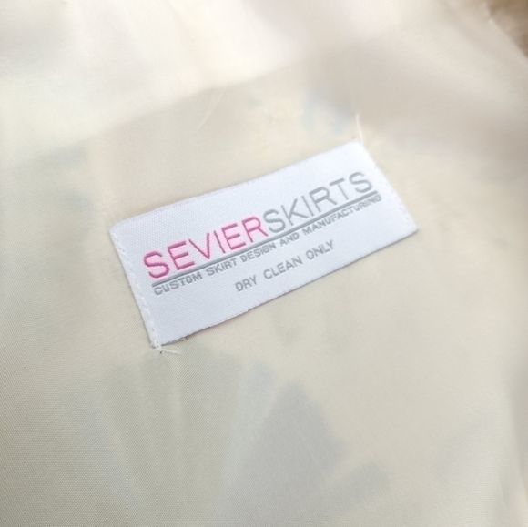 Sevier Skirt Cotton Linen Embroidered Floral Weave Skirt Sz 12 - Picture 8 of 10